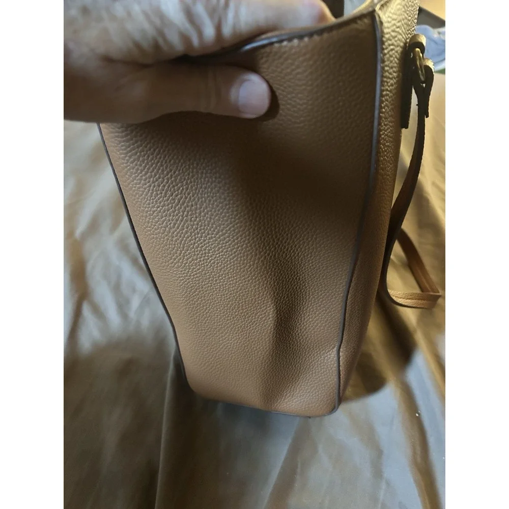 Nanette‎ Lepore Pebbled Leather Zip-Top Tote Brown!